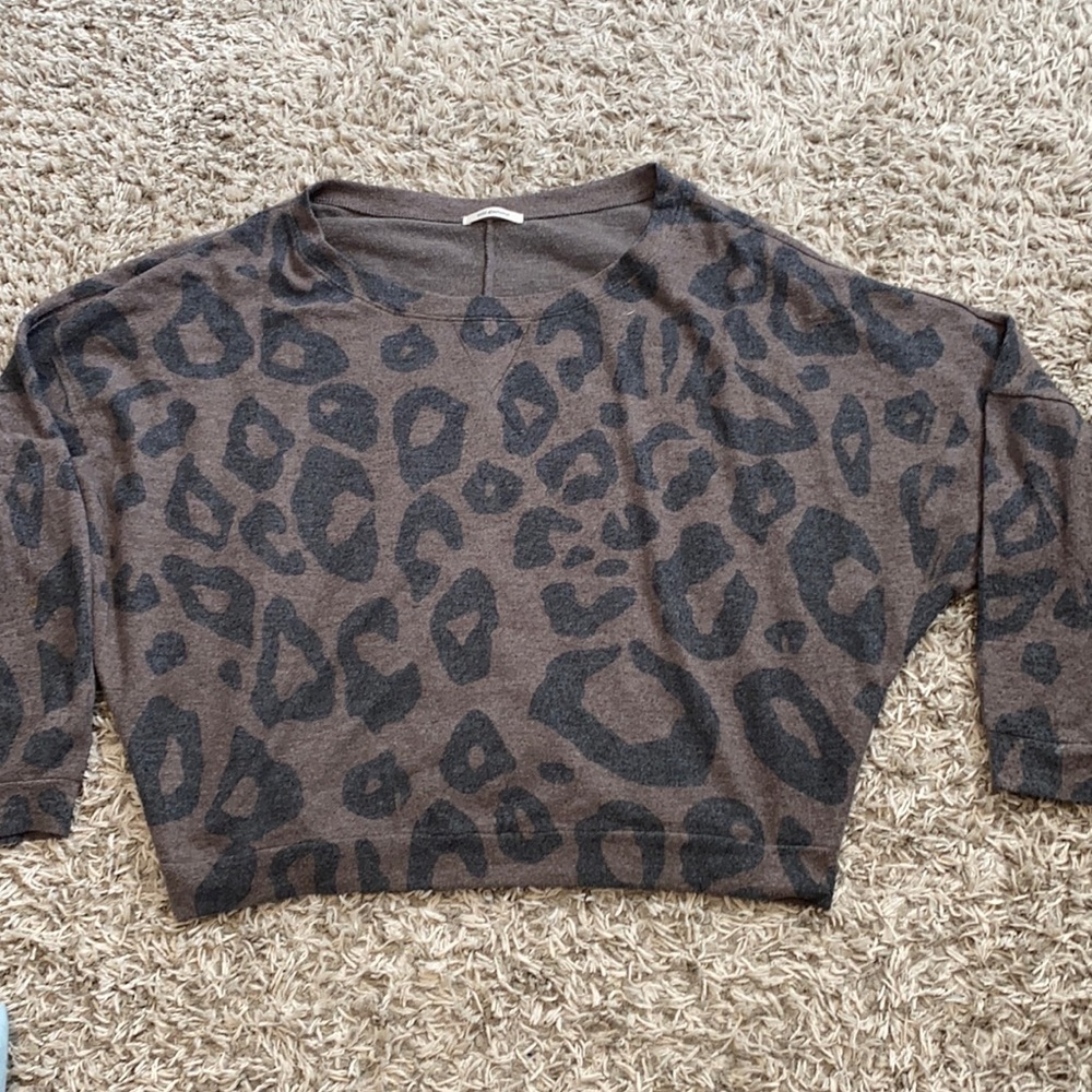 Off the shoulder leopard sweater